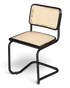 Freischwinger Stuhl "Milano" Made in Italy Schwarz Korbgeflecht Stuhl Wippstuhl Wiener Geflecht Küchenstuhl Sekretär Stuhl