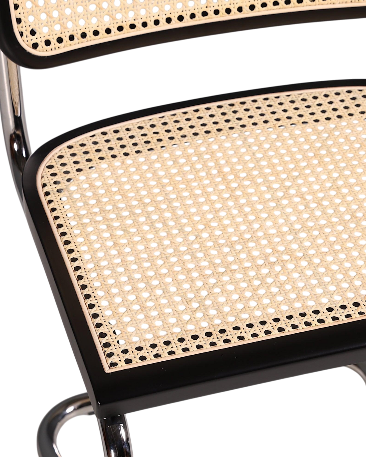 Korbgeflecht Freischwinger Stuhl &amp;quot;Milano&amp;quot; Made in Italy Schwarz Wippstuhl Esszimmer Stuhl Küchenstuhl