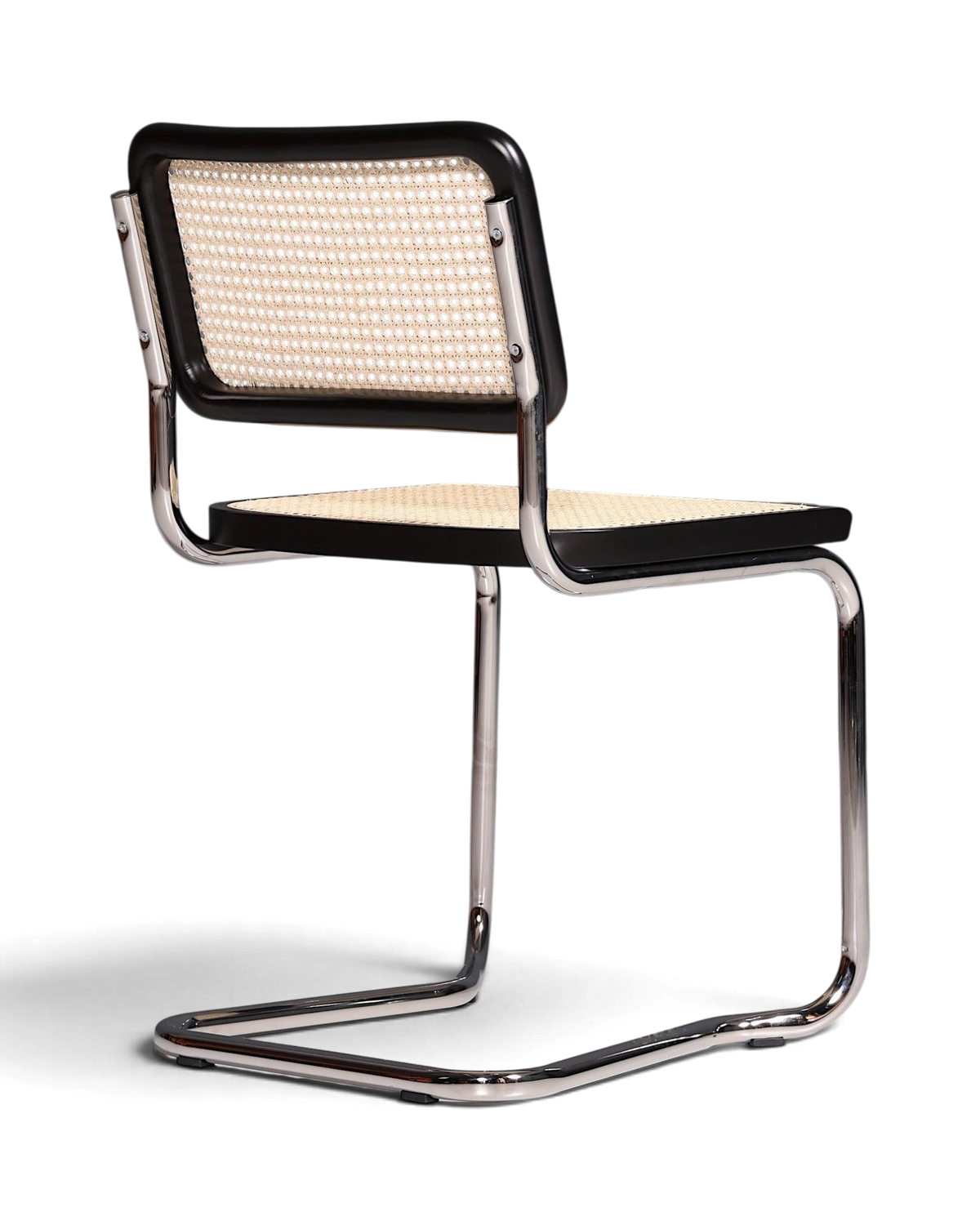 Korbgeflecht Freischwinger Stuhl &amp;quot;Milano&amp;quot; Made in Italy Schwarz Wippstuhl Esszimmer Stuhl Küchenstuhl