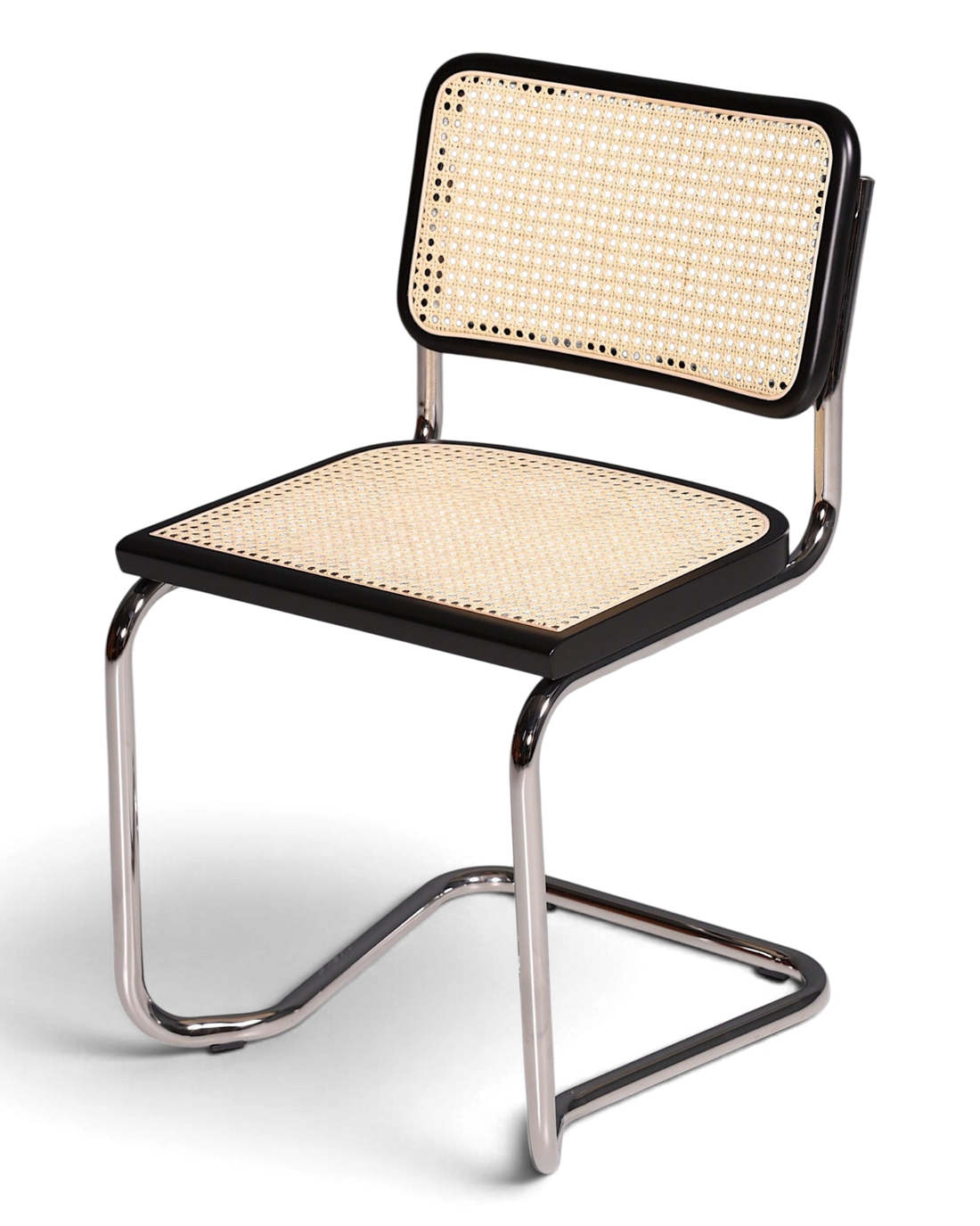 Korbgeflecht Freischwinger Stuhl &amp;quot;Milano&amp;quot; Made in Italy Schwarz Wippstuhl Esszimmer Stuhl Küchenstuhl