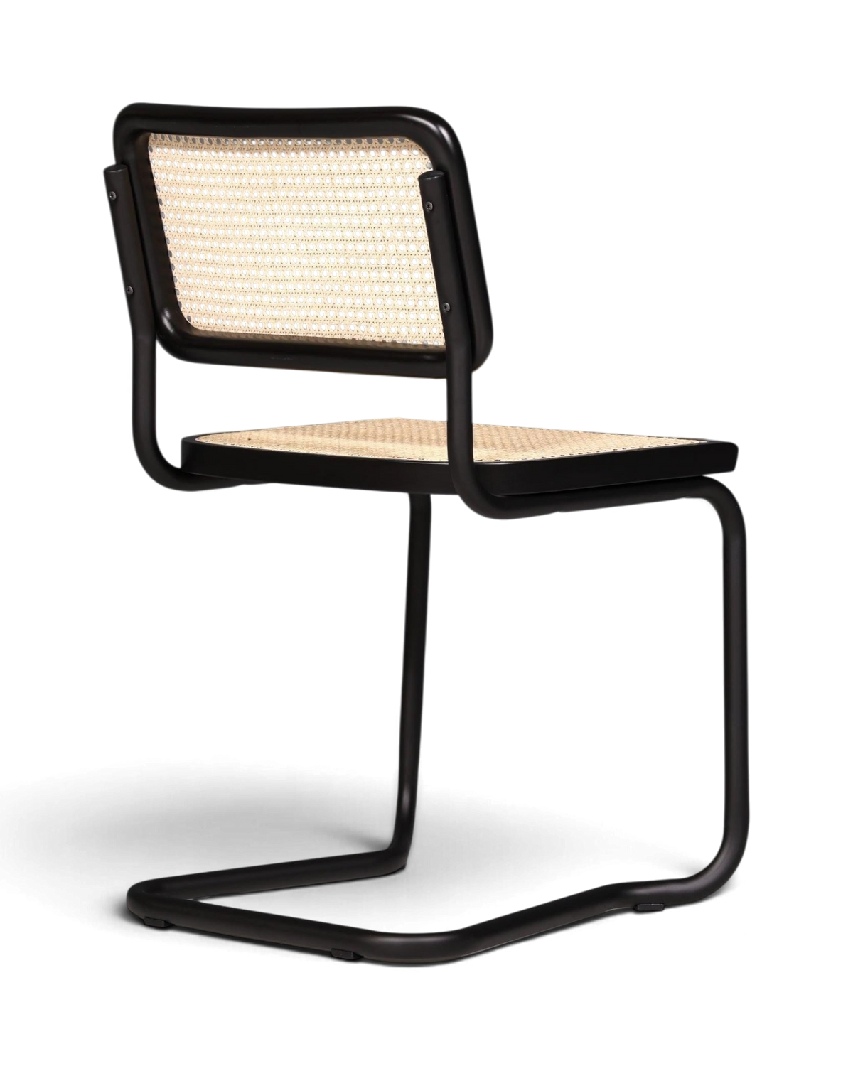 Freischwinger Stuhl &amp;quot;Milano&amp;quot; Made in Italy Schwarz Korbgeflecht Stuhl Wippstuhl Wiener Geflecht Küchenstuhl Sekretär Stuhl