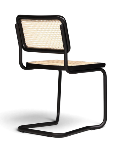 Freischwinger Stuhl &amp;quot;Milano&amp;quot; Made in Italy Schwarz Korbgeflecht Stuhl Wippstuhl Wiener Geflecht Küchenstuhl Sekretär Stuhl