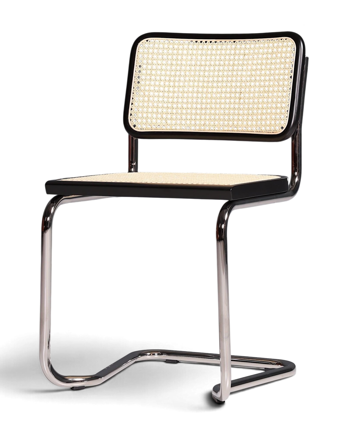 Korbgeflecht Freischwinger Stuhl &amp;quot;Milano&amp;quot; Made in Italy Schwarz Wippstuhl Esszimmer Stuhl Küchenstuhl