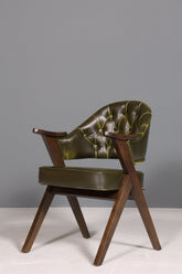 Luxuriöser "Manchester Green" Stuhl Esszimmerstuhl Lounge Stuhl im Chesterfield Design Bürostuhl