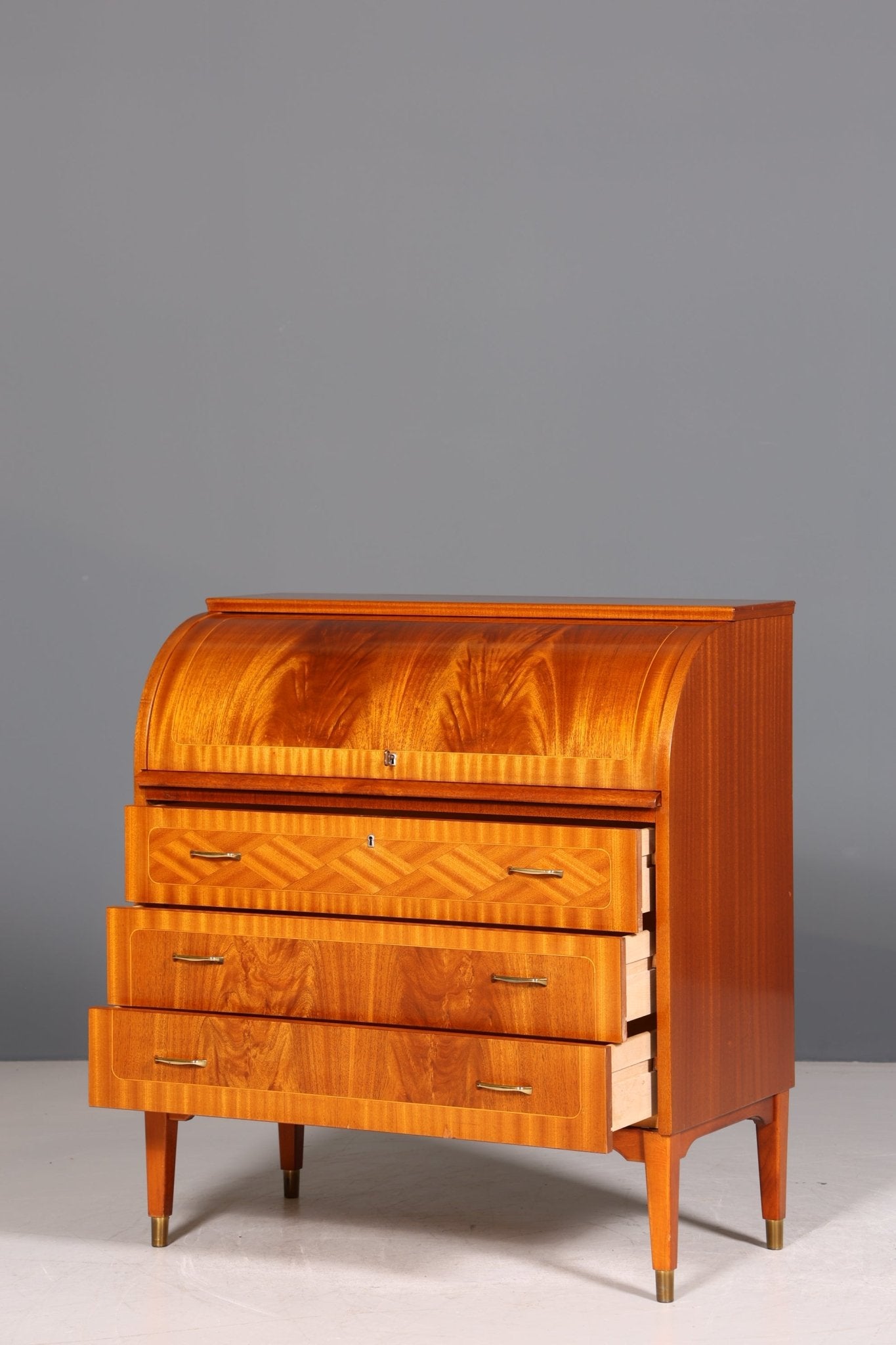 Mid Century Rollladen Sekretär von Bröderna Gustafssons Büro Schrank Schreibkommode 60s Schreibmöbel