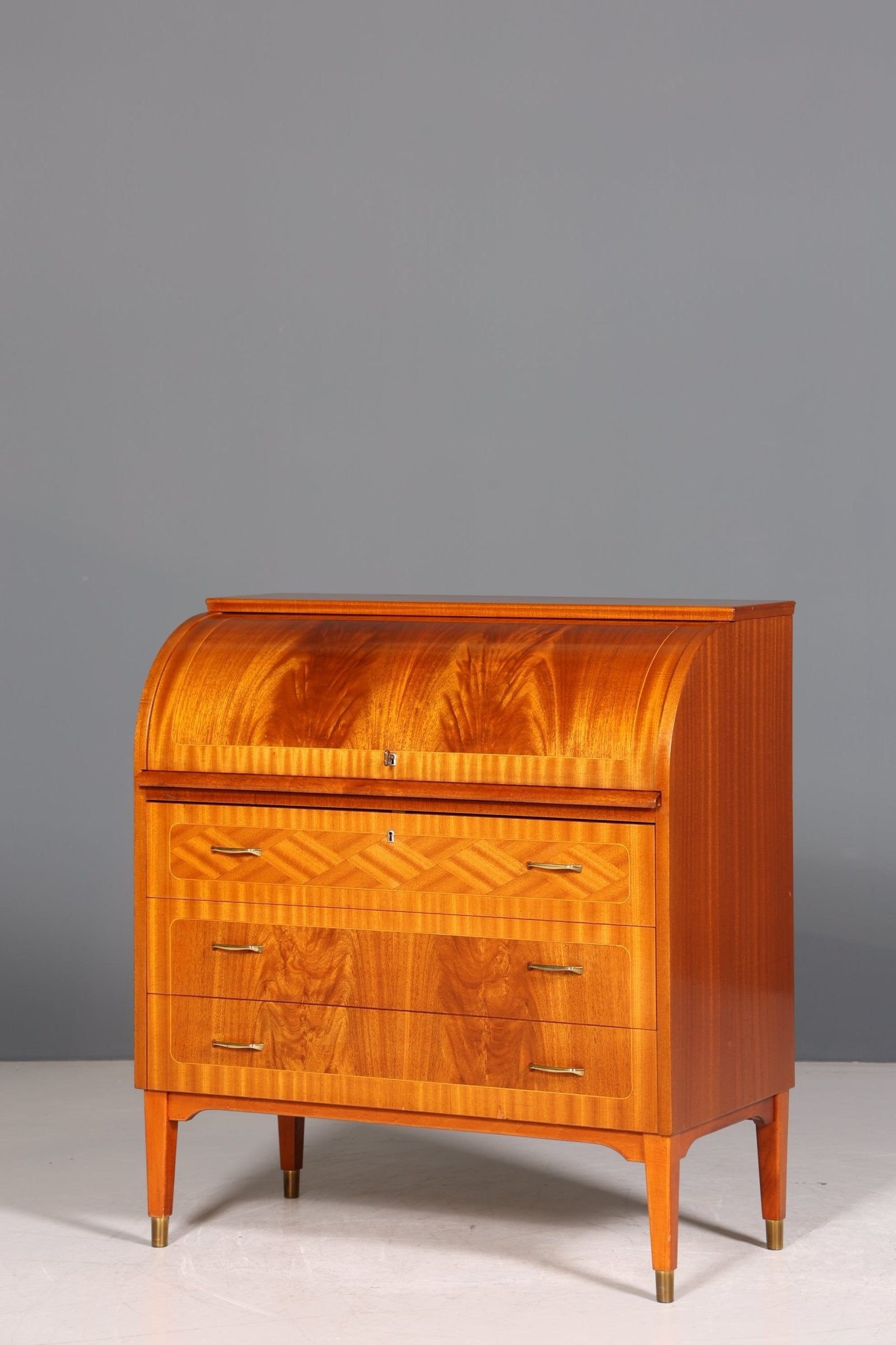 Mid Century Rollladen Sekretär von Bröderna Gustafssons Büro Schrank Schreibkommode 60s Schreibmöbel