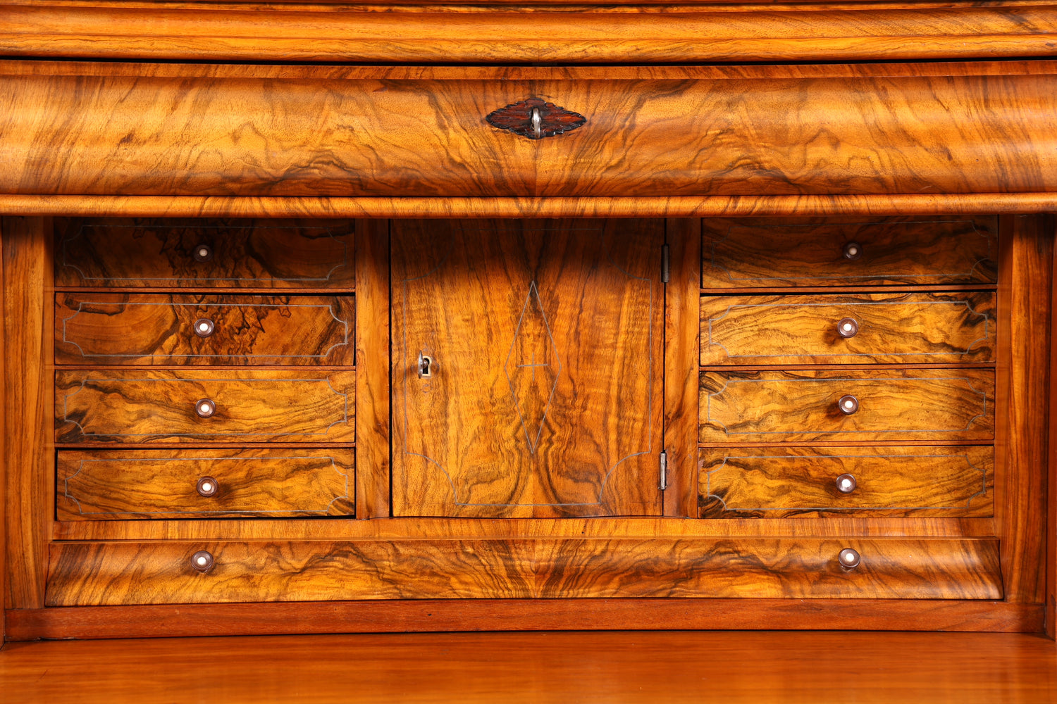 E903 Finish Wunderschöner Gründerzeit Sekretär Vertiko Highboard Louis Philippe Kommode um 1880