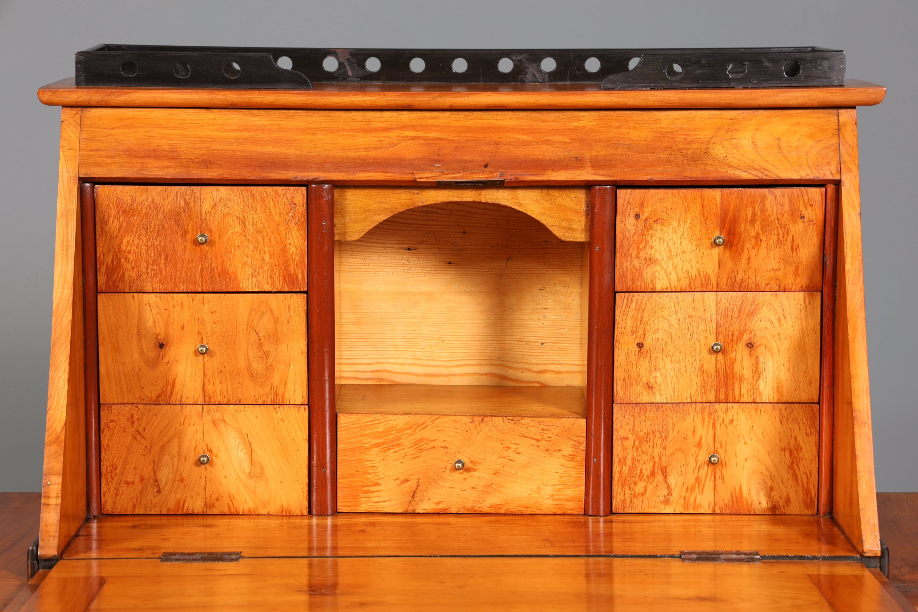 Wunderschöner Original Biedermeier Sekretär um 1860 Kommode Antik Bürokommode Englisch Säulen
