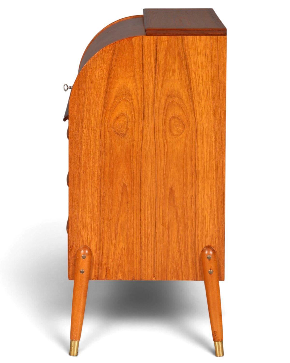 Wunderschöner Mid Century Rollladen Sekretär Schreibkommode Büro Schrank Vintage 60s Holz