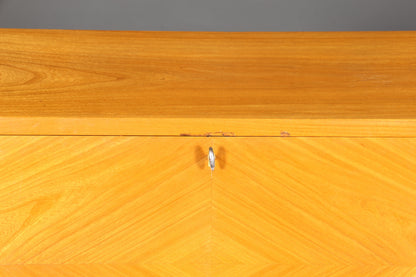 Schlichter Mid Century Sekretär Vintage Schreibmöbel echt Holz Kommode Retro Office Secretary