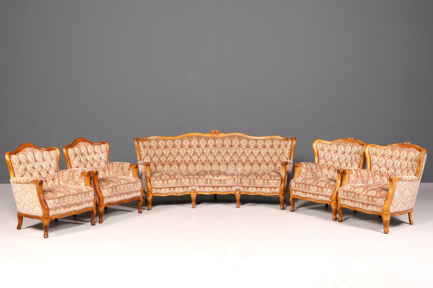 G350 Finish Wunderschönes Chippendale Sofa Barock Stil Couch Samt Stoff 3 Sitzer (Kopie)