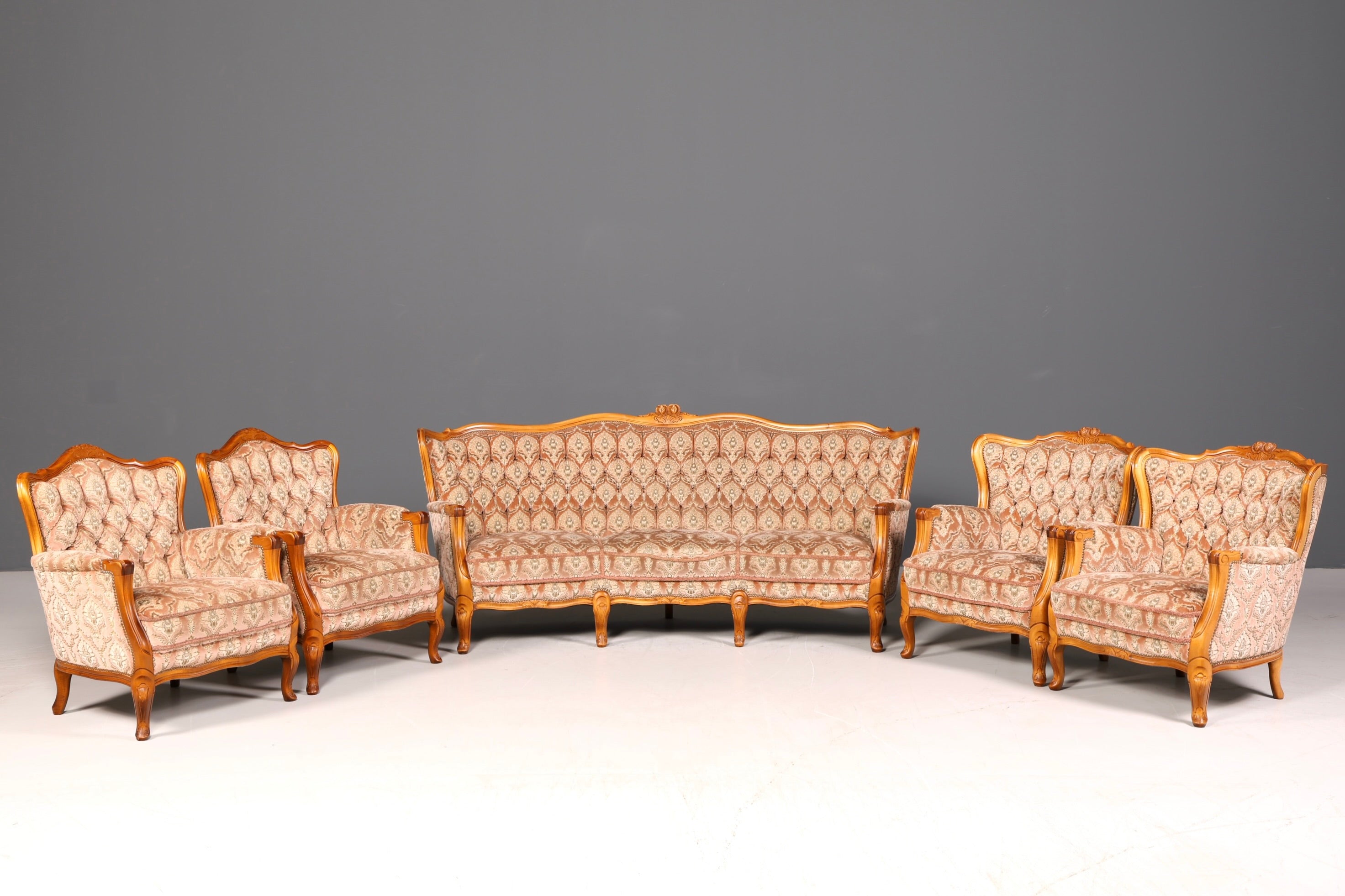 G350 Finish Wunderschönes Chippendale Sofa Barock Stil Couch Samt Stoff 3 Sitzer (Kopie)