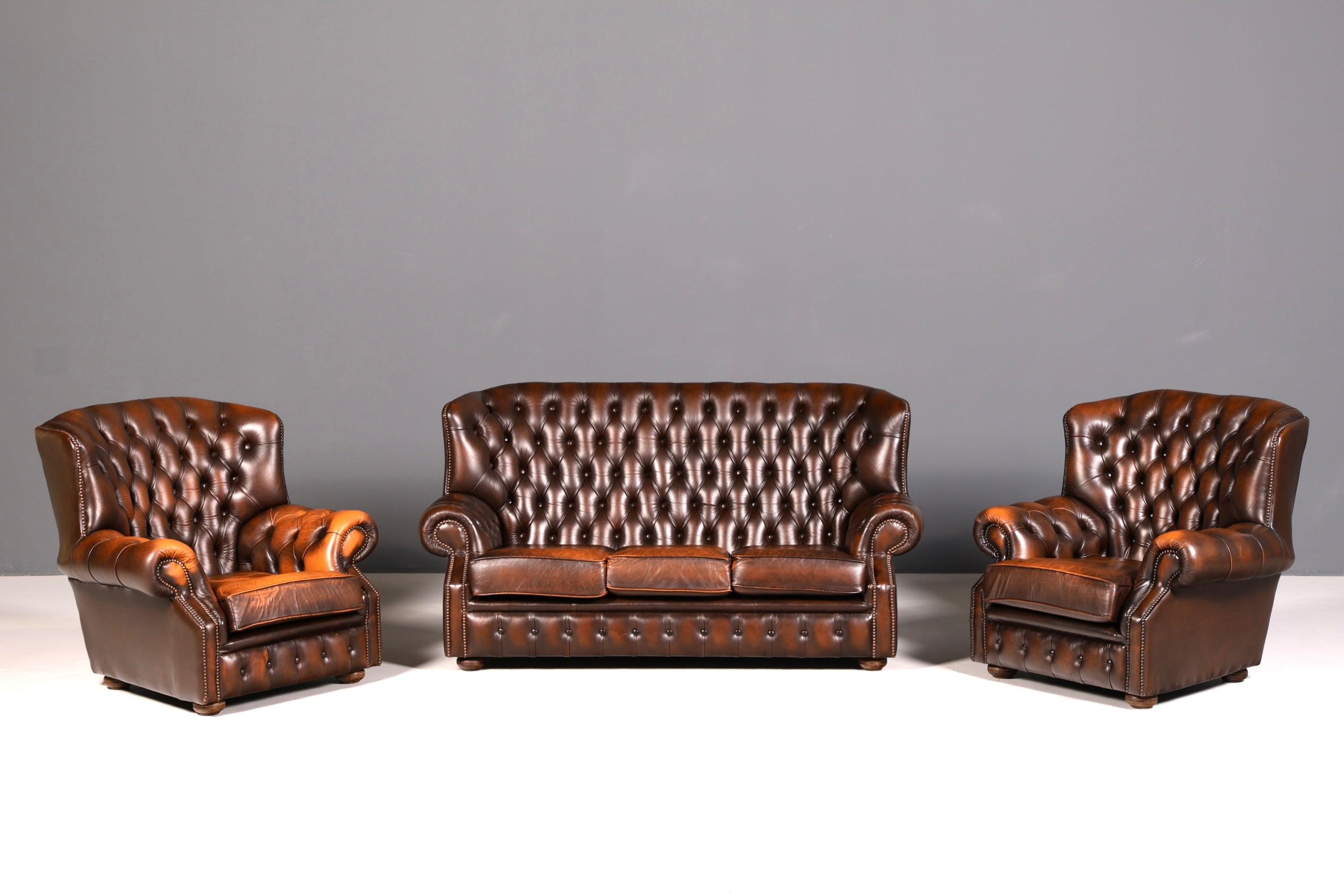 Original Chesterfield Ohrenbacken Sessel Englisch Leder Herrensessel UK Armlehnsessel 1 von 2