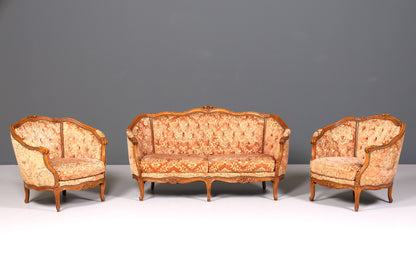 Wunderschöner Chippendale Armlehnsessel Barock Stil Sessel Armchair Samt Stoff Rococo Stil Sessel 2 von 2