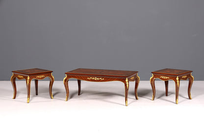 BILDER TAUSCHEN  Traumhafter Barock Stil Couchtisch Intarsien Antik Messing Wohnzimmer Tisch Ablage