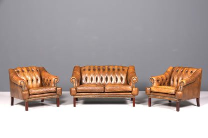 Wunderschönes seltenes Original Chesterfield Sofa 2-Sitzer Couch England Polstersofa