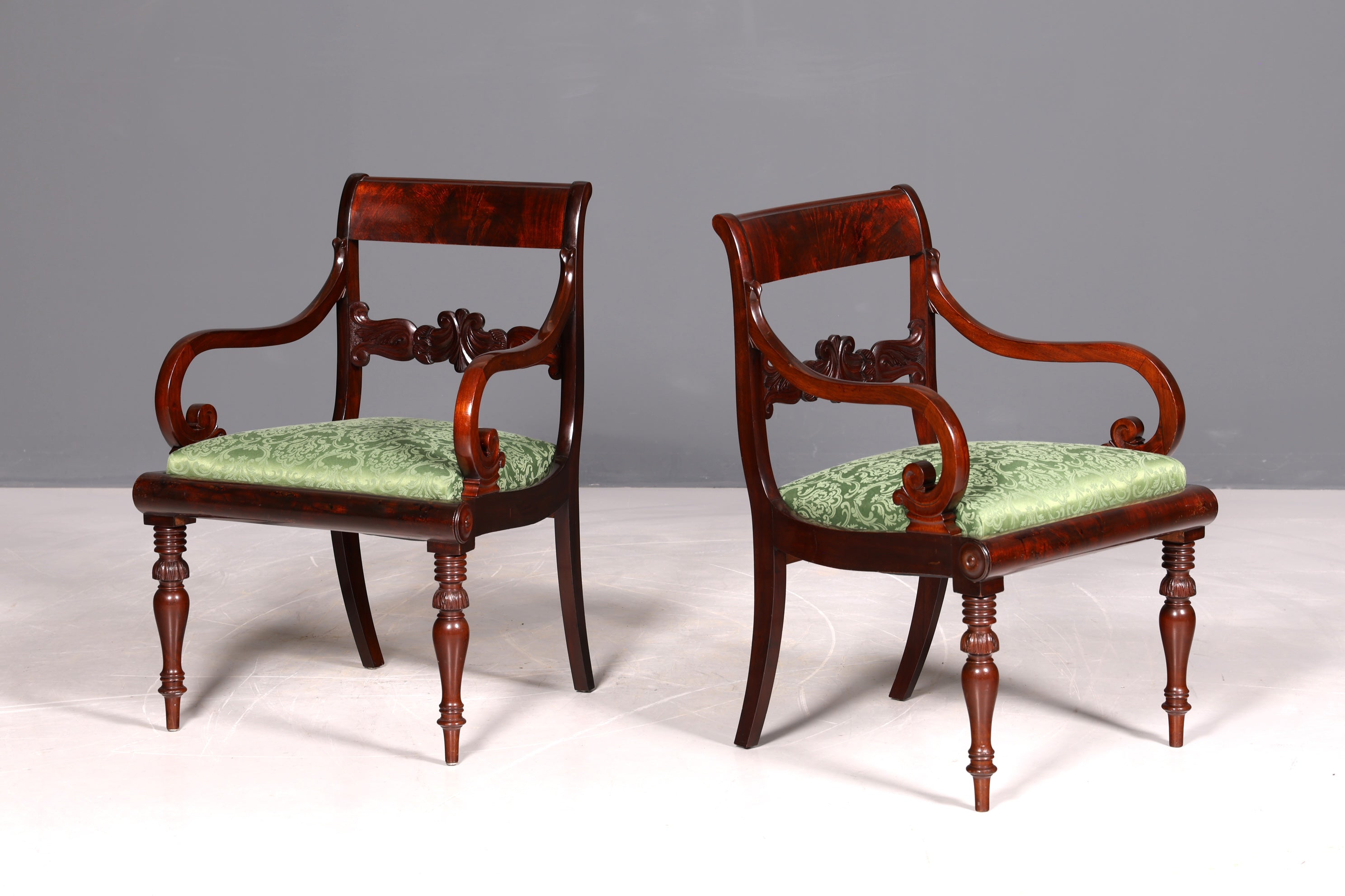 Wunderschöner Englischer Stuhl UK Küchenstuhl Antik Mahagoni Sekretär Stuhl Polsterstuhl 1 von 2