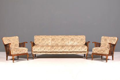 Eleganter Chippendale Armlehnstuhl Polstersessel Wiener Geflecht Antik Stil Salonstuhl Sitzmöbel