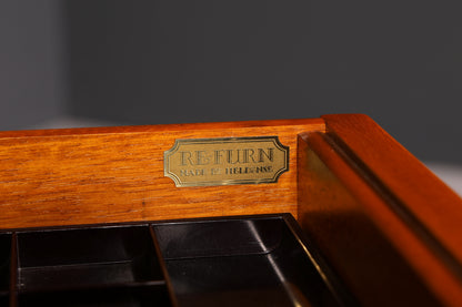 Wunderschöner Original Heldense Englischer Schreibtisch Eibe Echt Lederauflage Antik Stil Chefschreibtisch Bürotisch Partner Desk