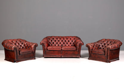 Wunderschönes Original Chesterfield 2-Sitzer Sofa Englische Leder Couch England Polstersofa Antik
