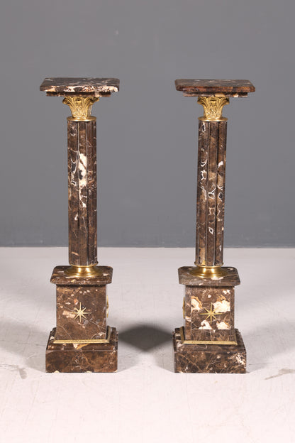 Wunderschöne Barock Stil Säule Louis XV Marmor Blumensäule Naturstein Sockel Ablage
