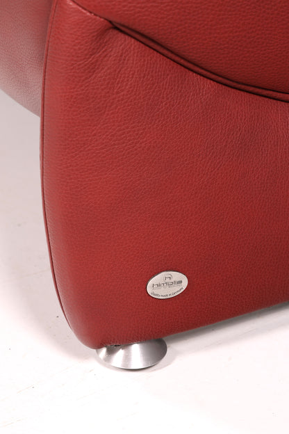 Edles Himolla Ledersofa Trapez 3-Sitzer Echt Leder Rot Relaxsofa Couch Sofa elektrisch verstellbar Vintage