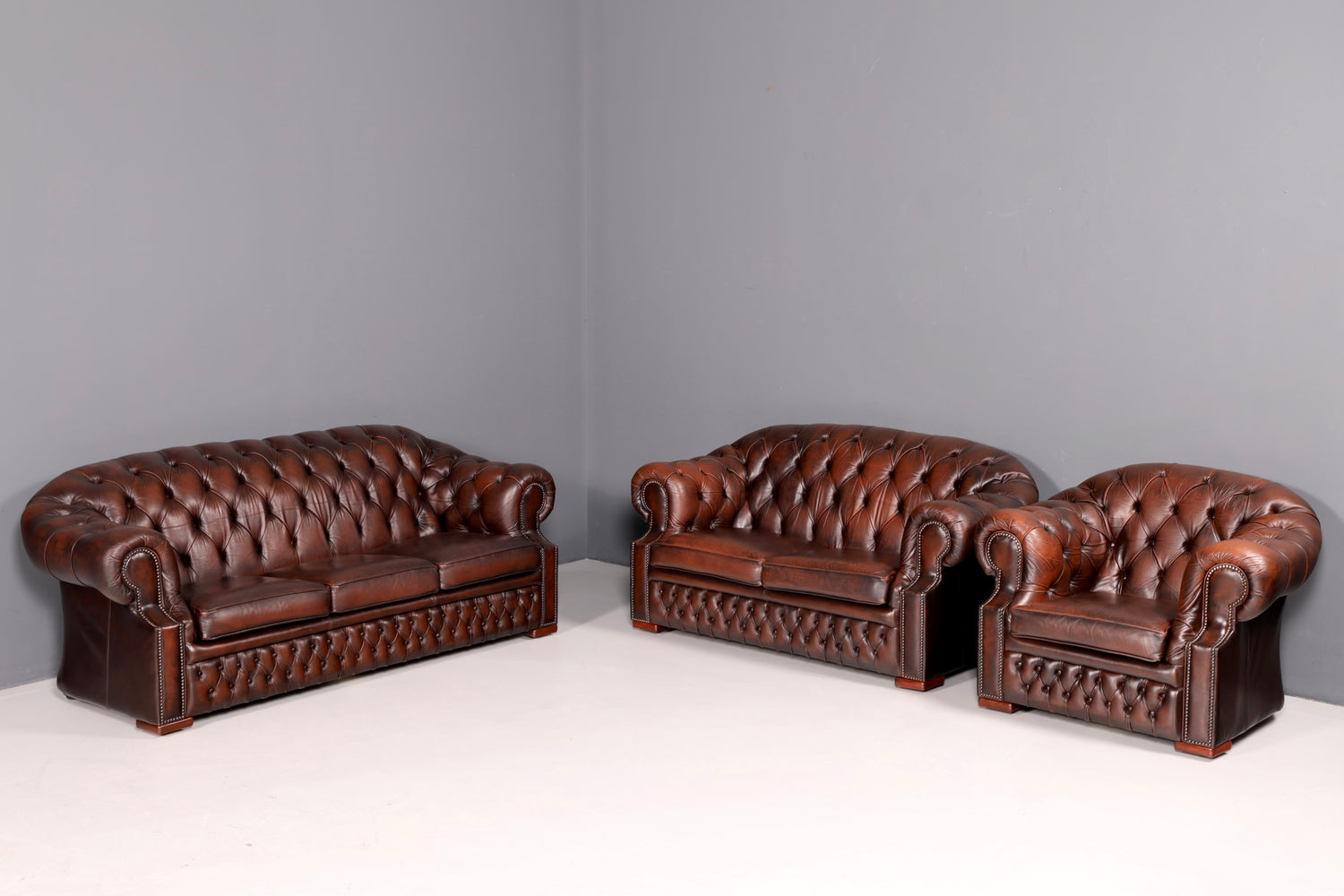 Wunderschönes Original Chesterfield Centurion Sofa 3-Sitzer Echt Leder Couch Englisch Ledersofa Vintage