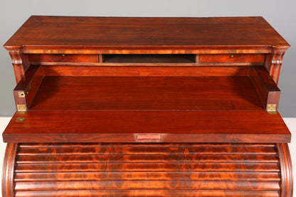 Beeindruckender Louis Philippe Sekretär Antik Rollladen Sekretär Nussbaum Schreibtisch Aufsatzsekretär