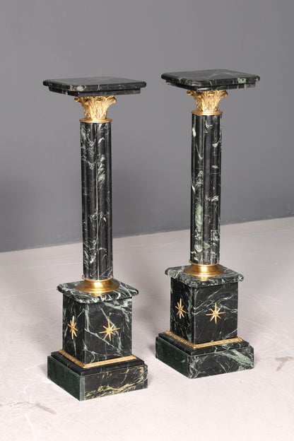 Traumhafte Barock Stil Säule Louis XV Marmor Blumensäule Naturstein Sockel Ablage