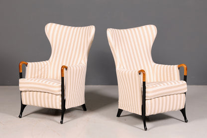 Edler Original Giorgetti Progetti Ohrensessel Umberto Asnago Design Sessel Italien Stoff Vintage 2 von 2