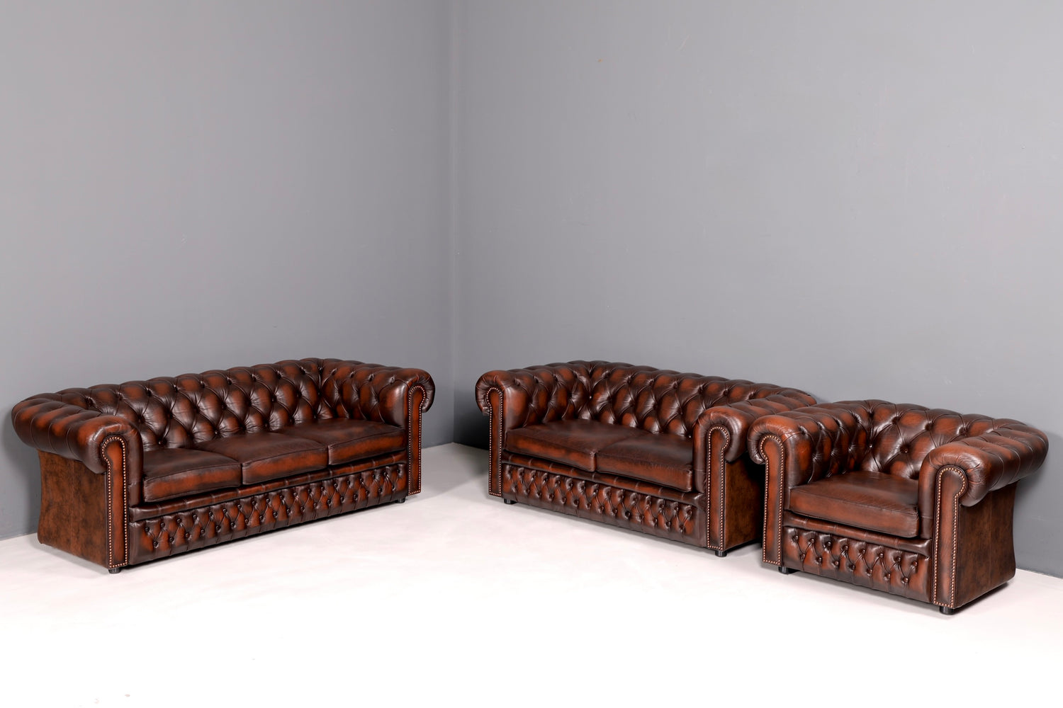 Elegant Original Centurion Chesterfield Armchair from England, English Wingback Armchair, Gentleman’s Armchair, Leather Armchair