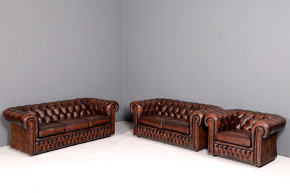Elegant Original Centurion Chesterfield Armchair from England, English Wingback Armchair, Gentleman’s Armchair, Leather Armchair