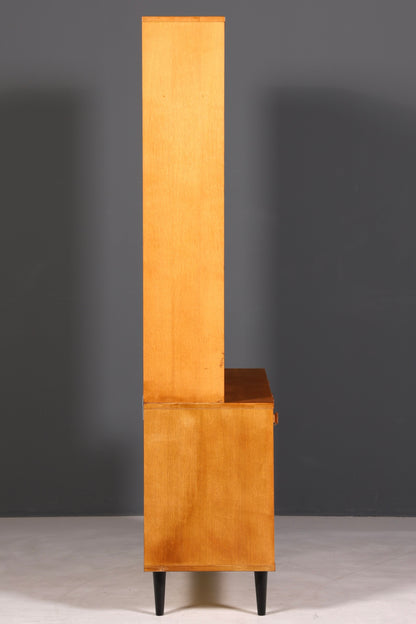 F894 Finish Traumhaftes Mid Century Regal echt Holz Schrank Danish Design Retro Kommode Vintage Bücherregal 60er Jahre