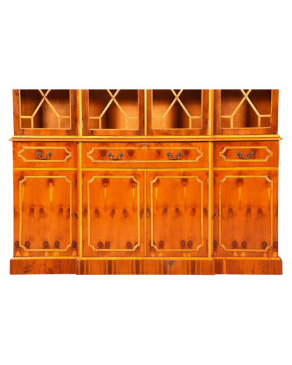 Traumhafte Englische Vitrine Bücherschrank Buffet Antik Stil Englisch Eibe Glasvitrine Bibliothek