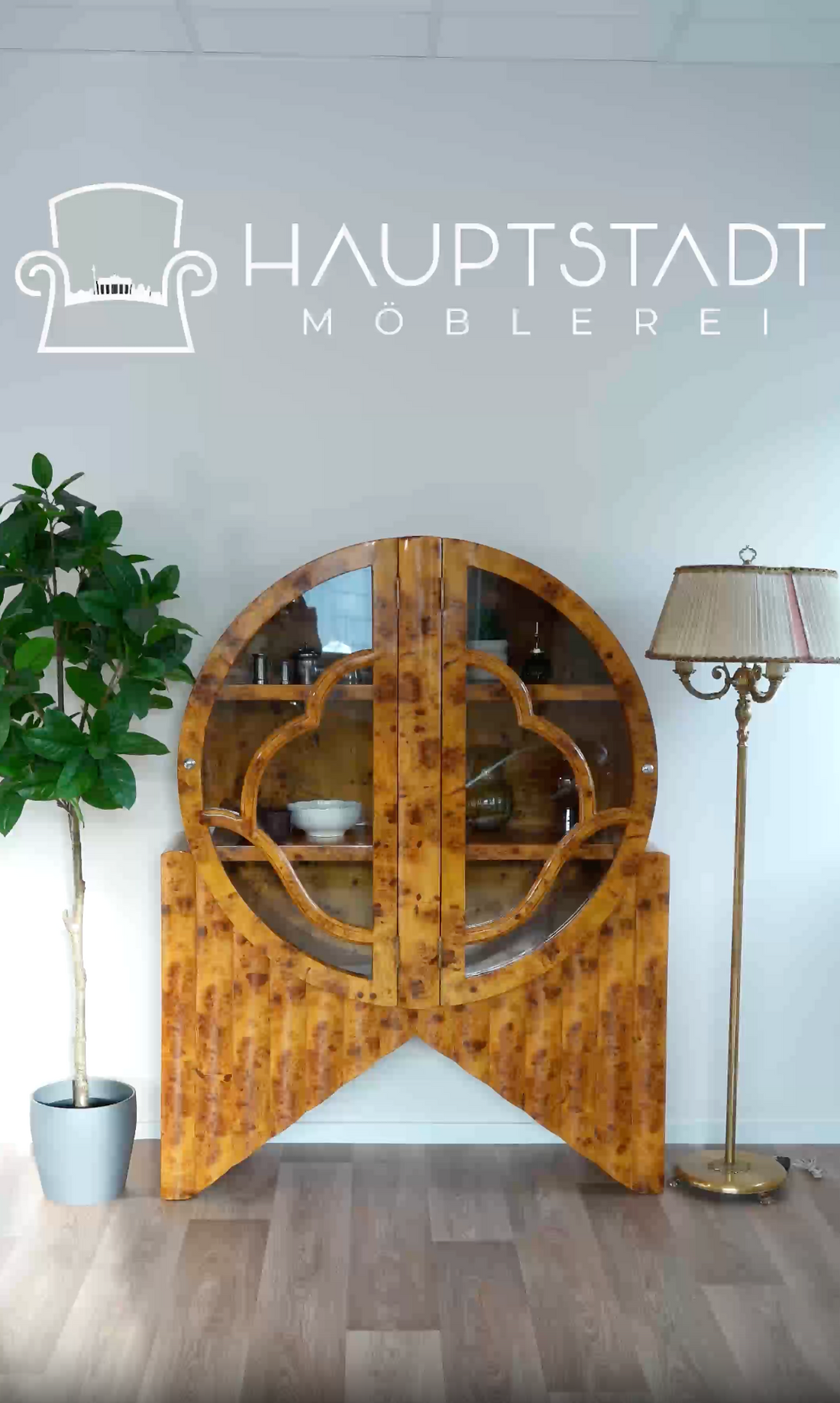 Beeindruckende Art Deco Design Vitrine Bücherregal Kult Regal Bookshelf Buchablage Regal Glasschrank