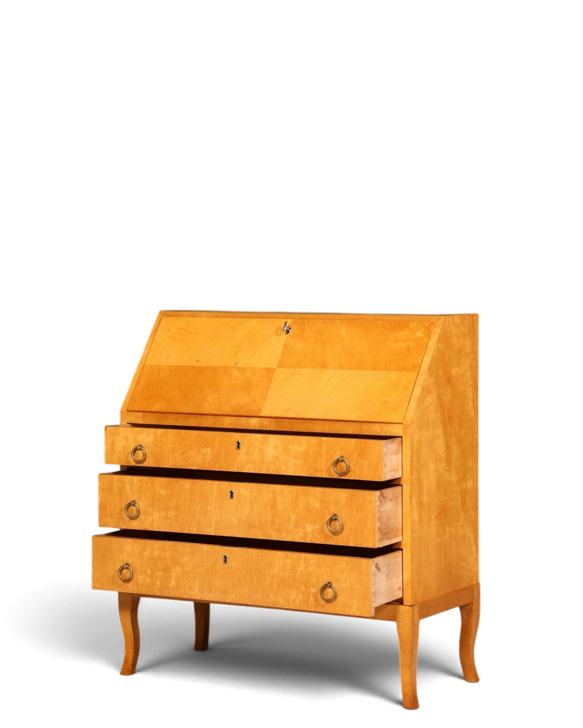 Schlichter Mid Century Sekretär Danish Design Retro Büro Schrank Vintage Büro Kommode