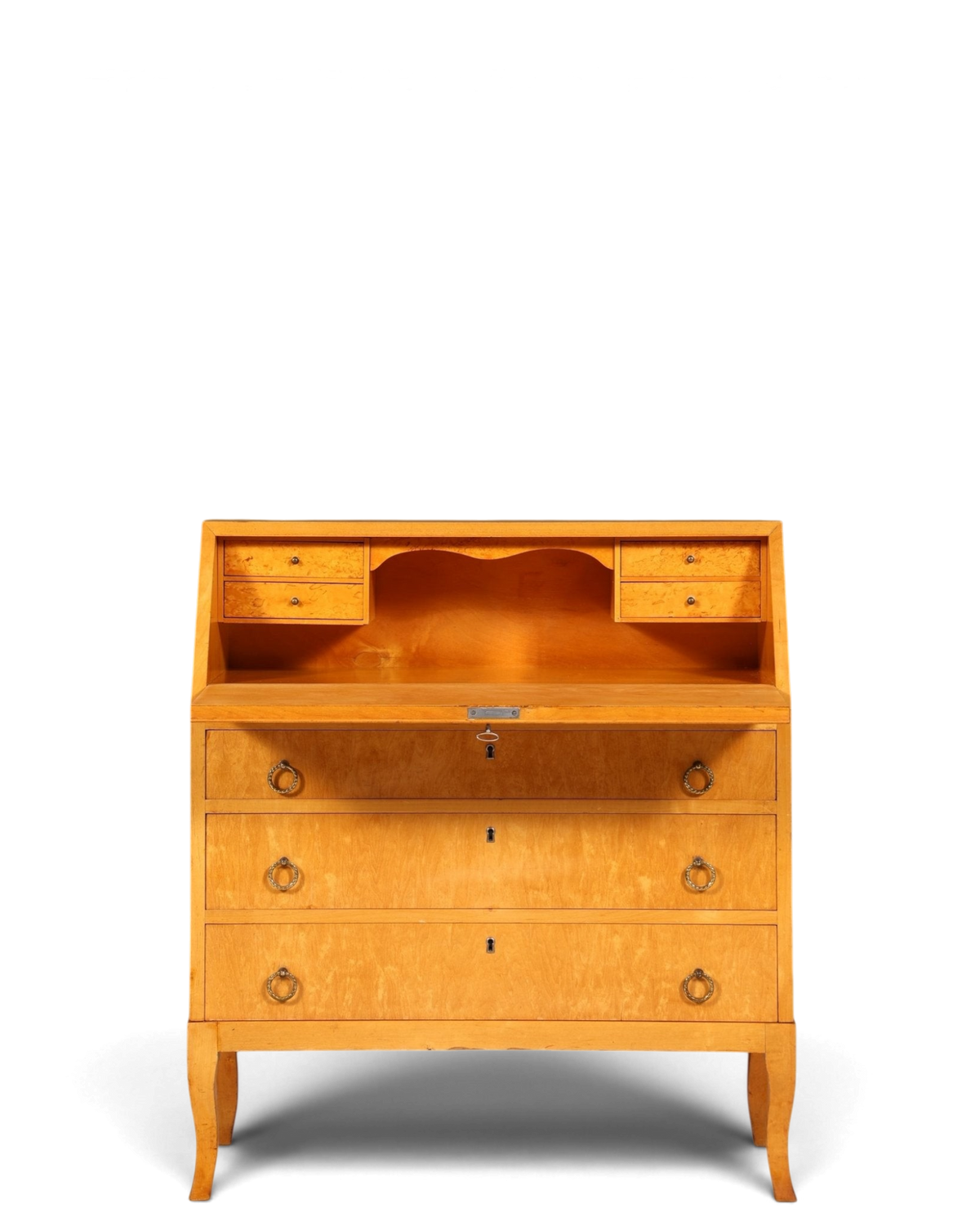 Schlichter Mid Century Sekretär Danish Design Retro Büro Schrank Vintage Büro Kommode