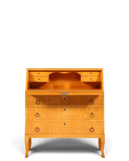Schlichter Mid Century Sekretär Danish Design Retro Büro Schrank Vintage Büro Kommode