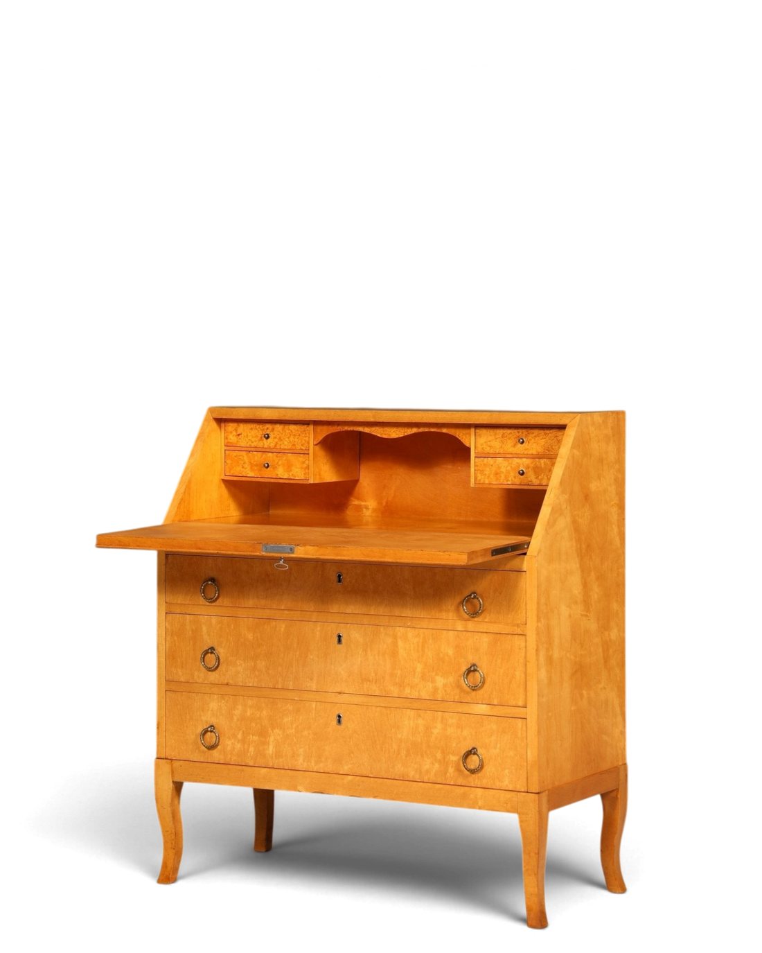 Schlichter Mid Century Sekretär Danish Design Retro Büro Schrank Vintage Büro Kommode