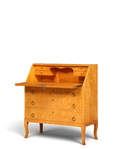 Schlichter Mid Century Sekretär Danish Design Retro Büro Schrank Vintage Büro Kommode