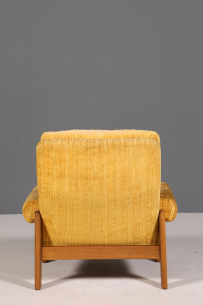 Schlichter Mid Century Sessel Danish Design Armlehnsessel echt Holz Relax Sessel 2 von 2