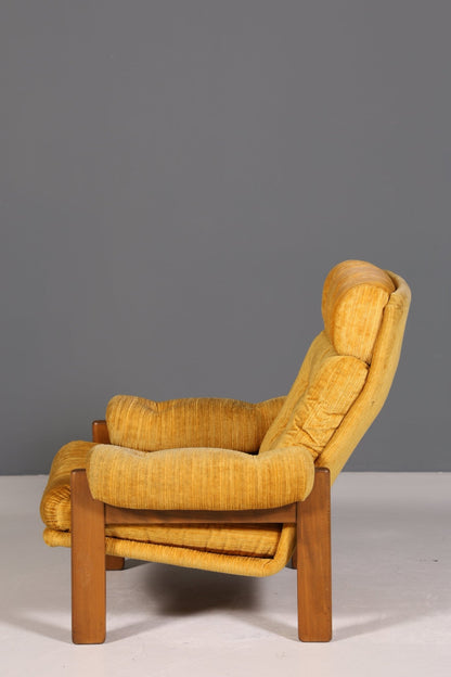 Schlichter Mid Century Sessel Danish Design Armlehnsessel echt Holz Relax Sessel 2 von 2