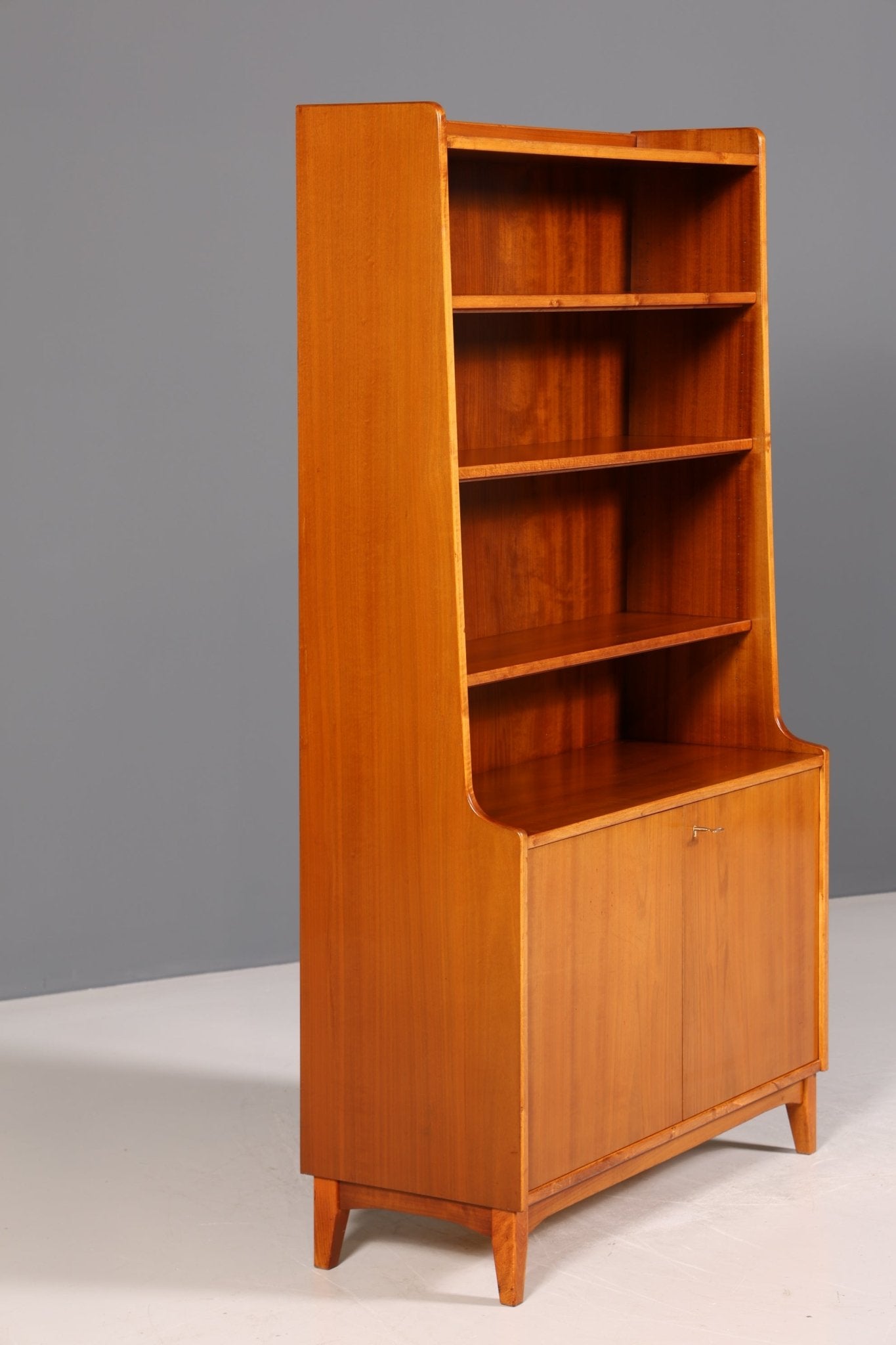Schlichtes Mid Century Regal Bücherregal Retro Schrank Danish Design Kommode 2 von 2
