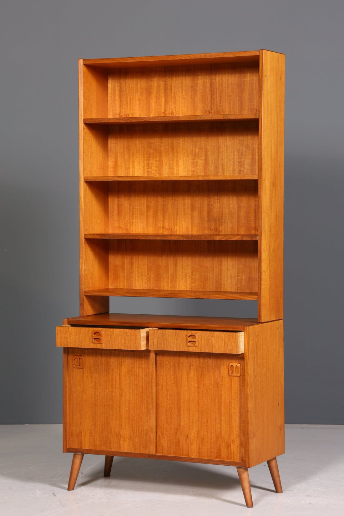 Schlichtes Mid Century Regal &quot;Made in Denmark&quot; schiebetür Schrank Danish Design Retro Kommode Vintage Bücherregal 60s 1 von 2