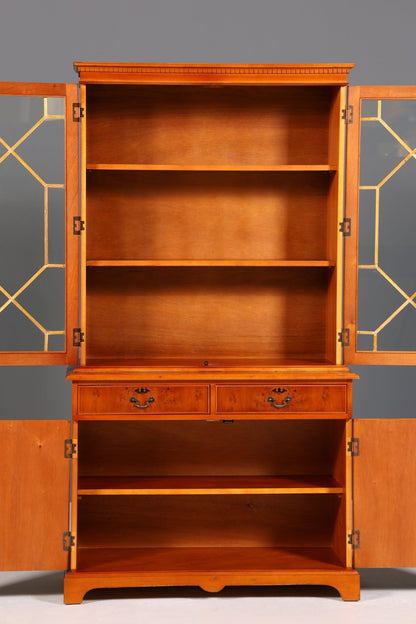 Stilvolle Englische Vitrine Bücherschrank Buffet Antik Stil Englisch Eibe Glasvitrine Bibliothek