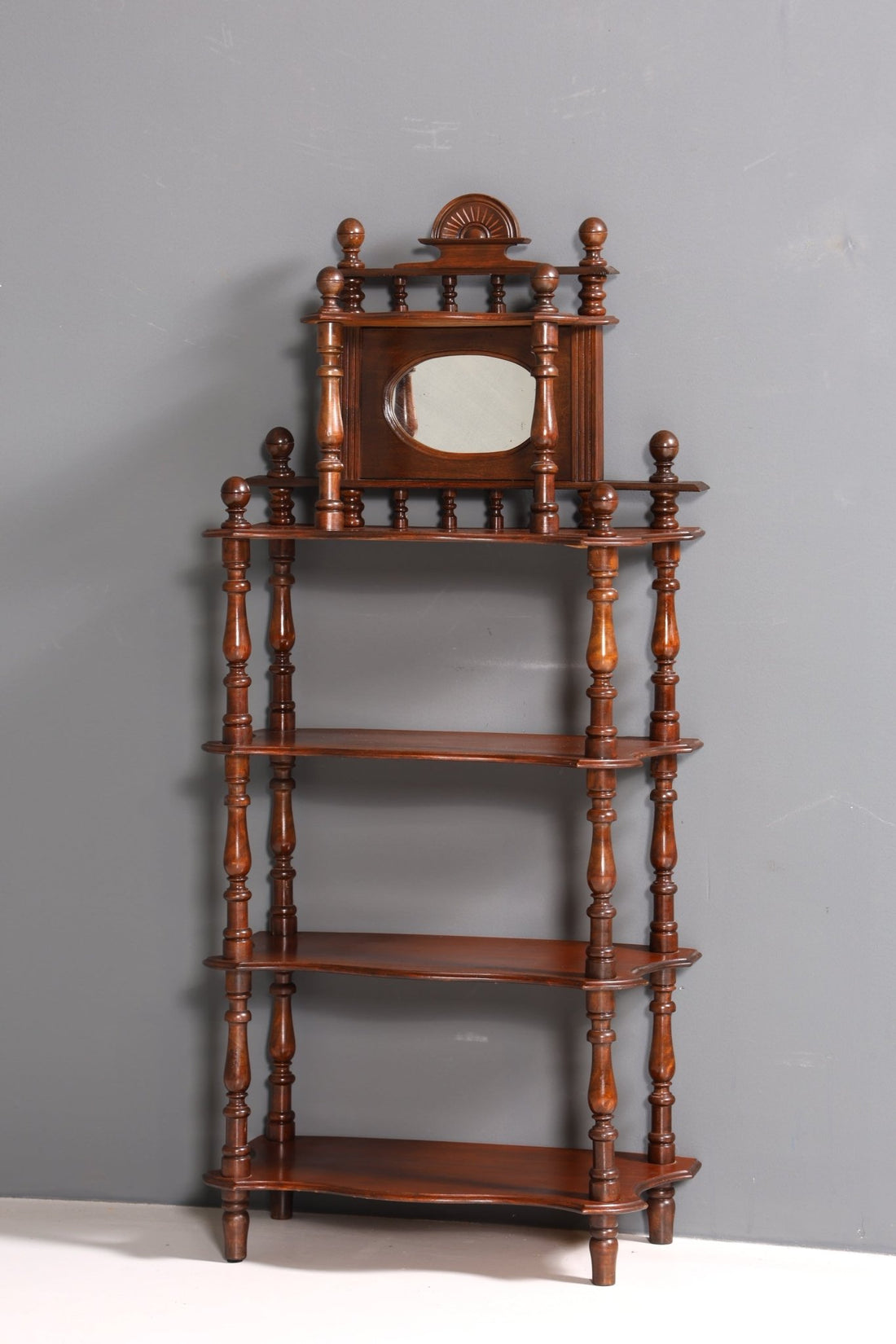 Stylish Gründerzeit Etagere Louis Philippe Shelf around 1900 Bookcase real wood Book shelf Bookshelf