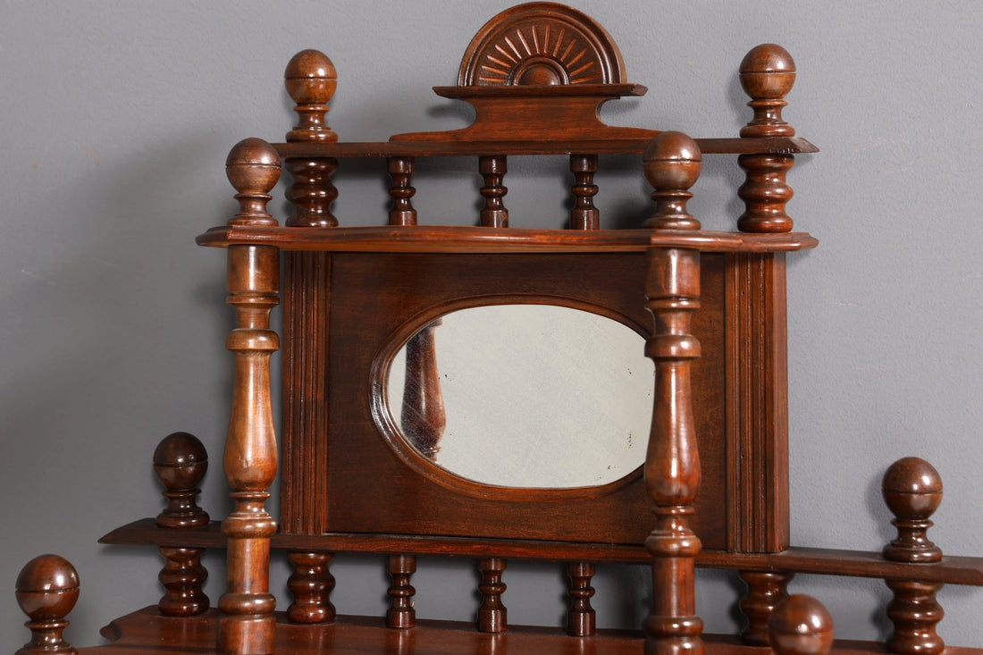 Stylish Gründerzeit Etagere Louis Philippe Shelf around 1900 Bookcase real wood Book shelf Bookshelf