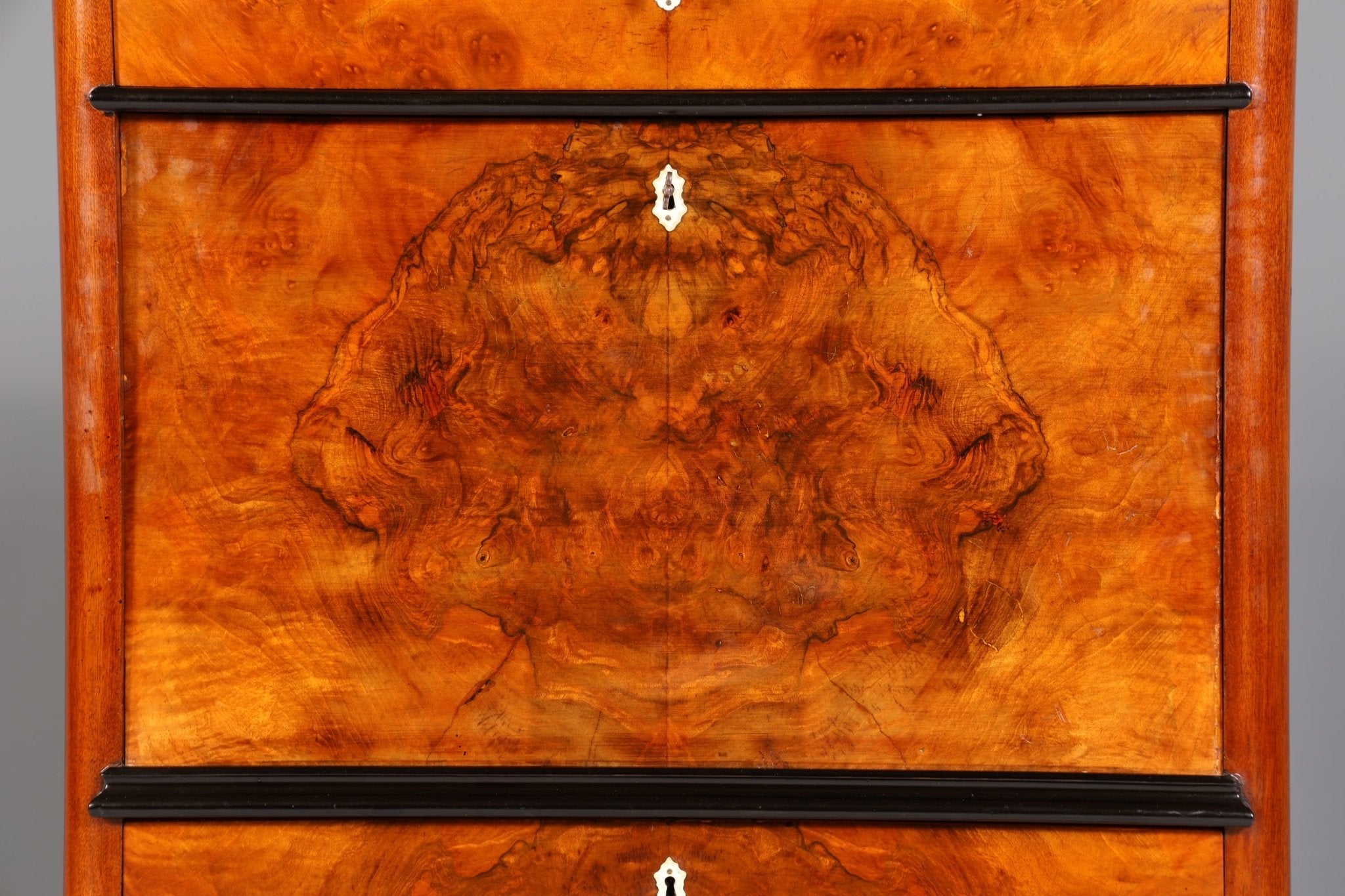 Stylish Biedermeier Secretary Vertiko Antique Chest of Drawers Louis Philippe Writing Desk