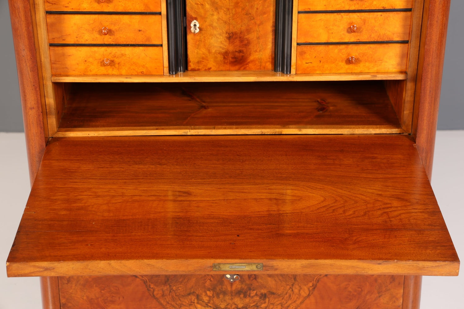 Stylish Biedermeier Secretary Vertiko Antique Chest of Drawers Louis Philippe Writing Desk
