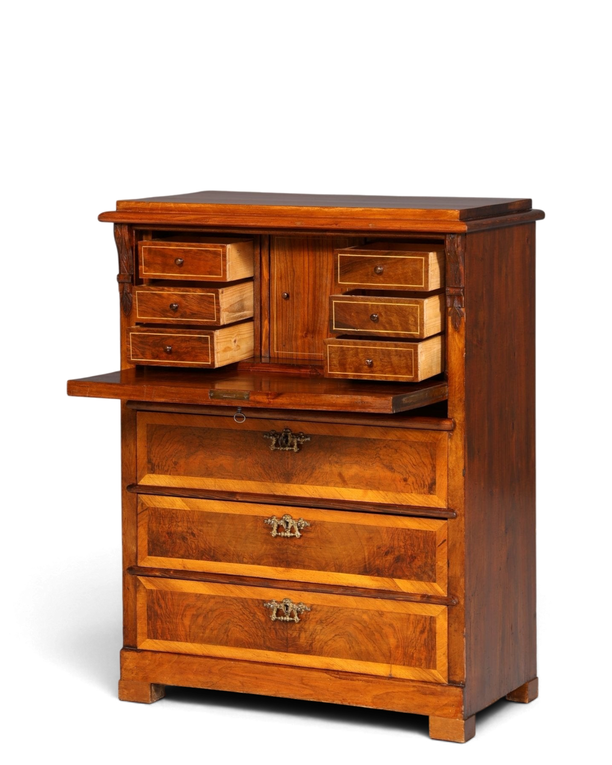 Stilvoller Gründerzeit Sekretär Vertiko Highboard Louis Philippe Kommode um 1880